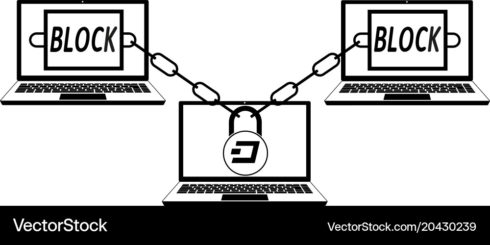 Dash block chain technology vector image