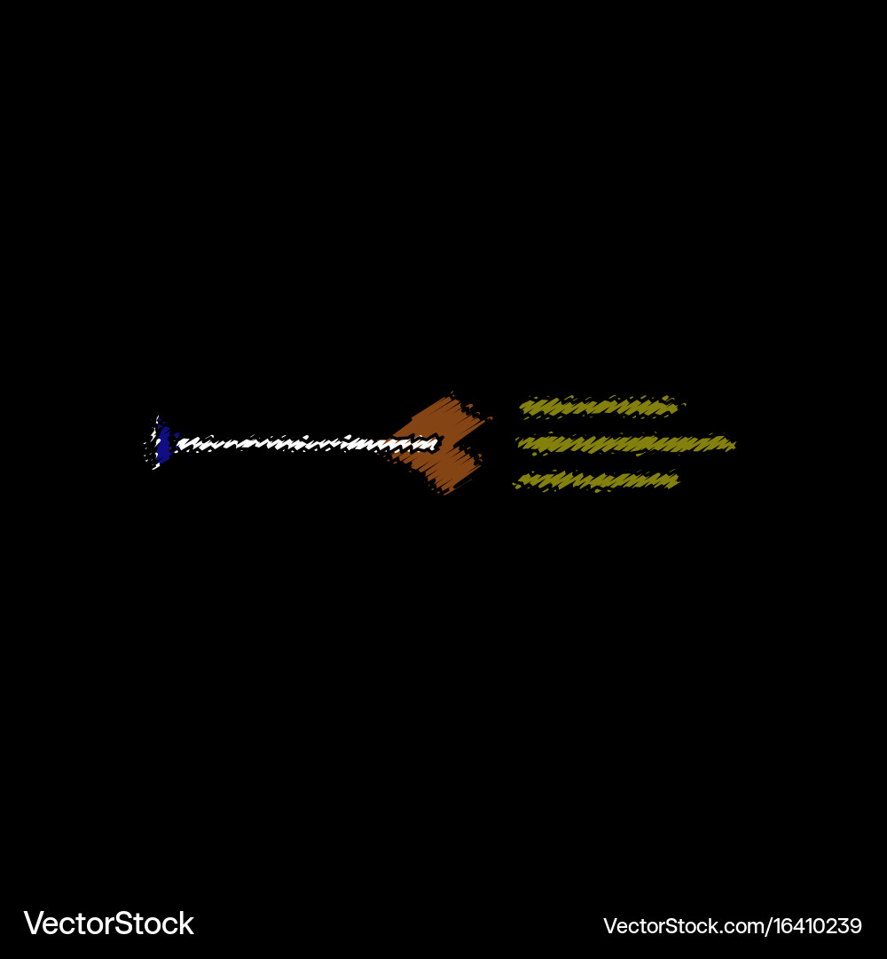 Flat shading style icon bow arrow vector image