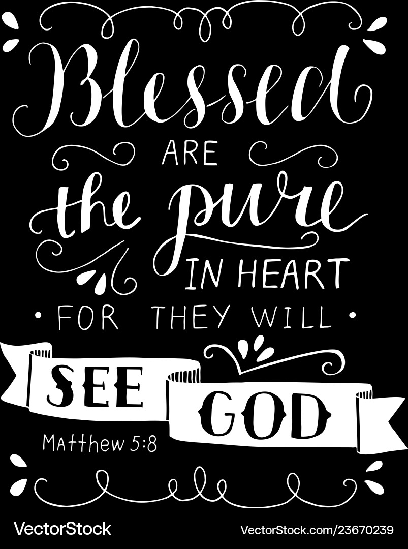 Hand lettering with bible verse blessed vector image