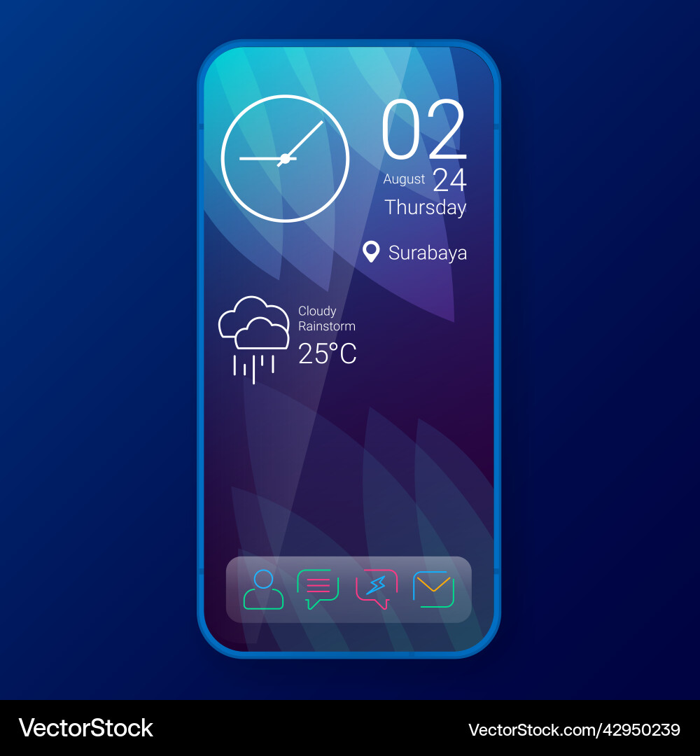 Home screen ui design custom modifications wave Vector Image