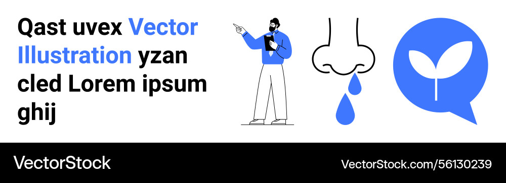 Man explaining with clipboard nose drip Man explaining with clipboard nose drip vector image