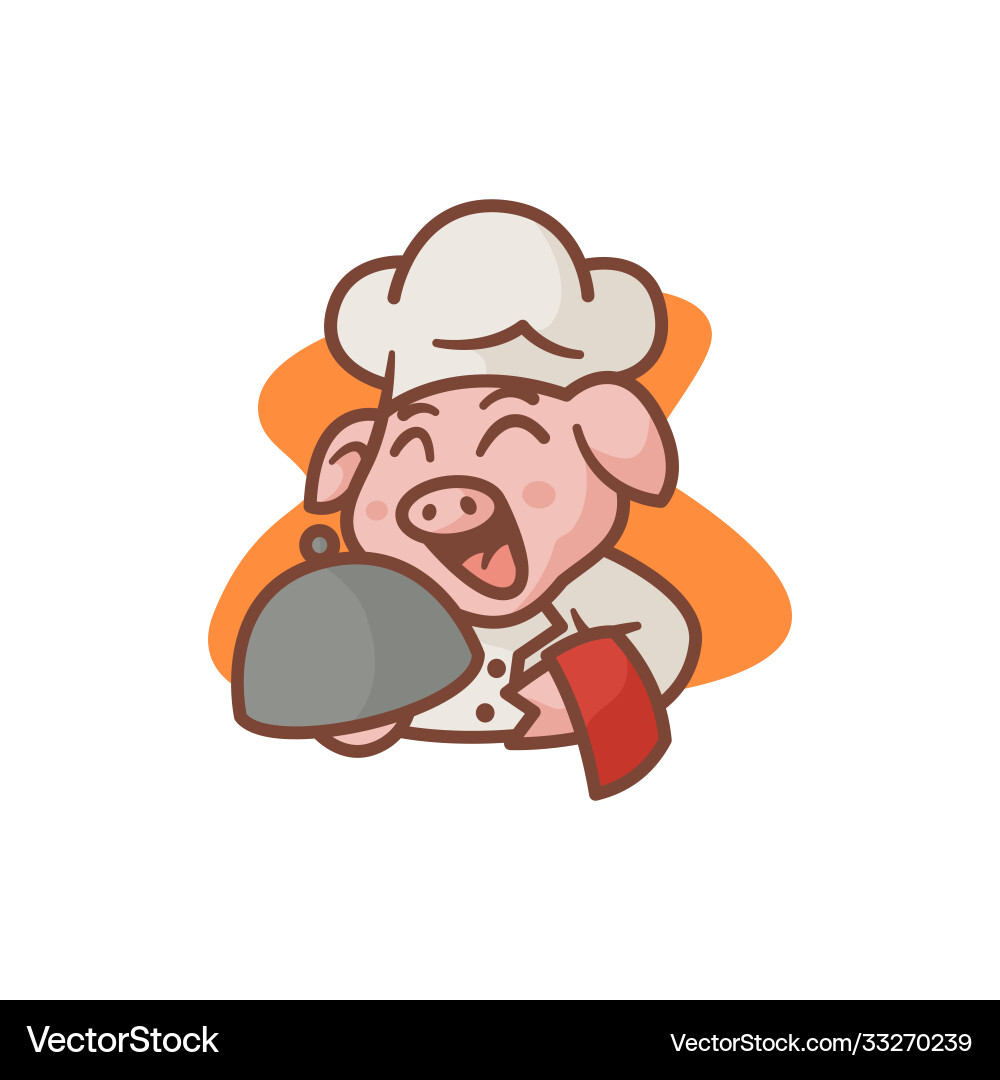 Mascot chef pig Mascot chef pig vector image