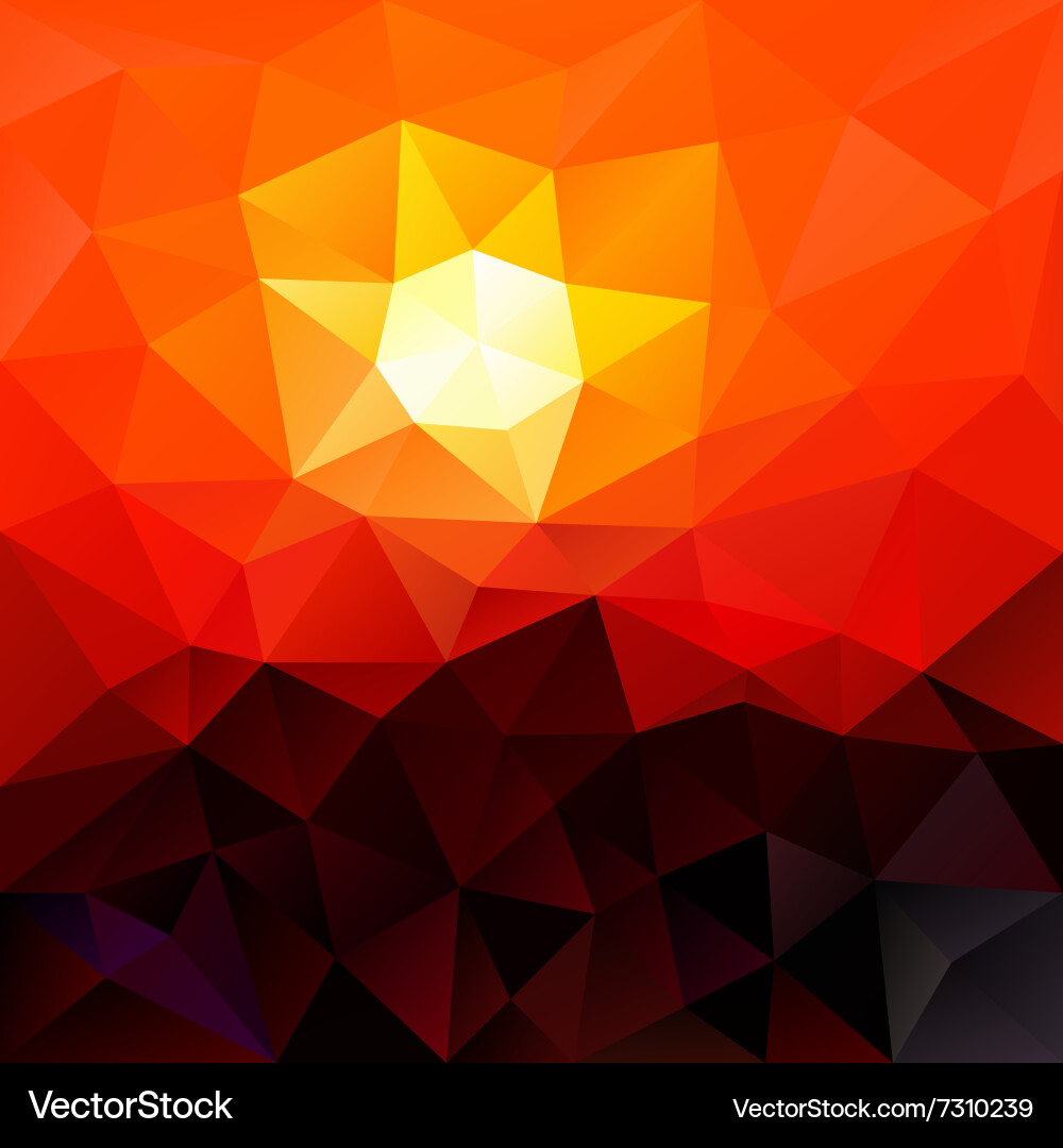 Red Triangular Sundown Pattern Vector Image
