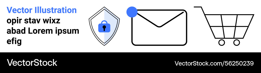 Secure communication and shopping concept Secure communication and shopping concept vector image