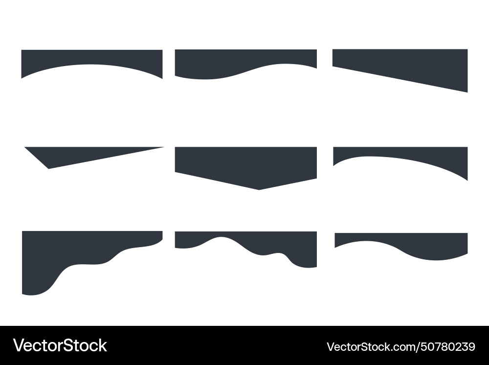Separator shape for website set curve lines frame Separator shape for website set curve lines frame vector image