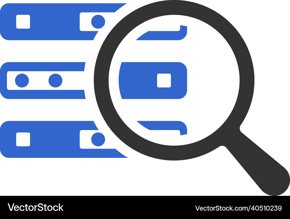 Server search icon design Server search icon design Vector Image