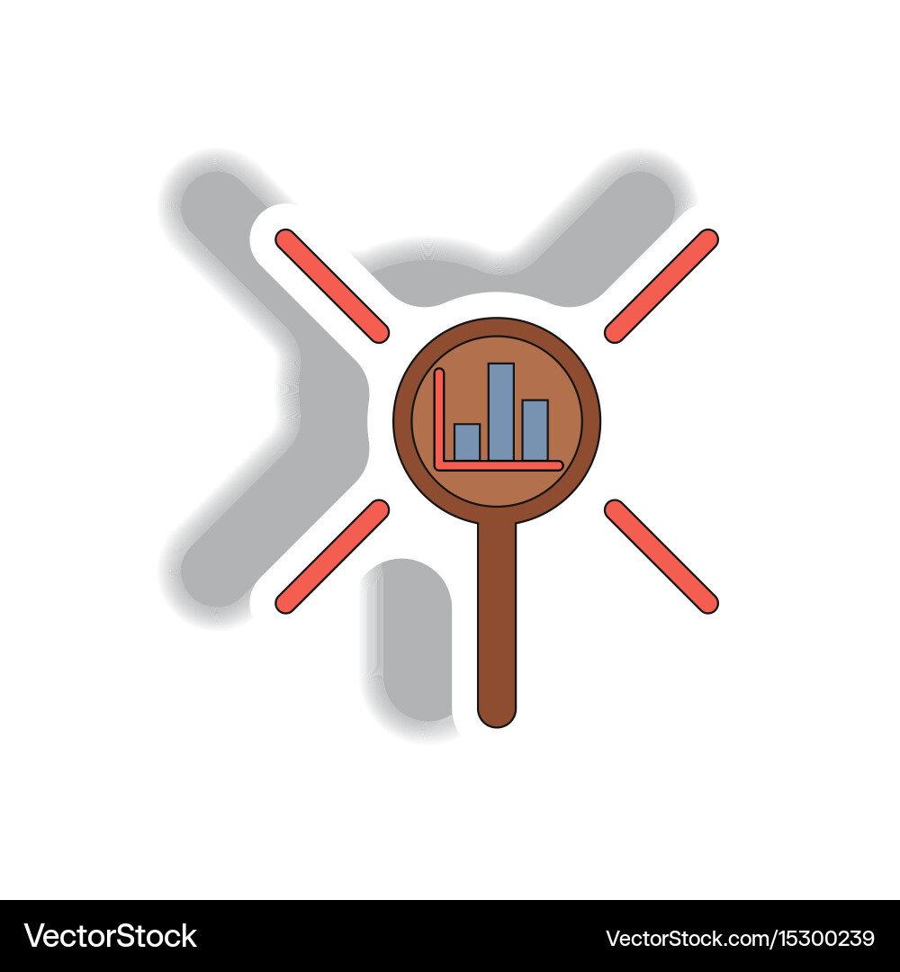 Statistic bar graph under magnifier vector image