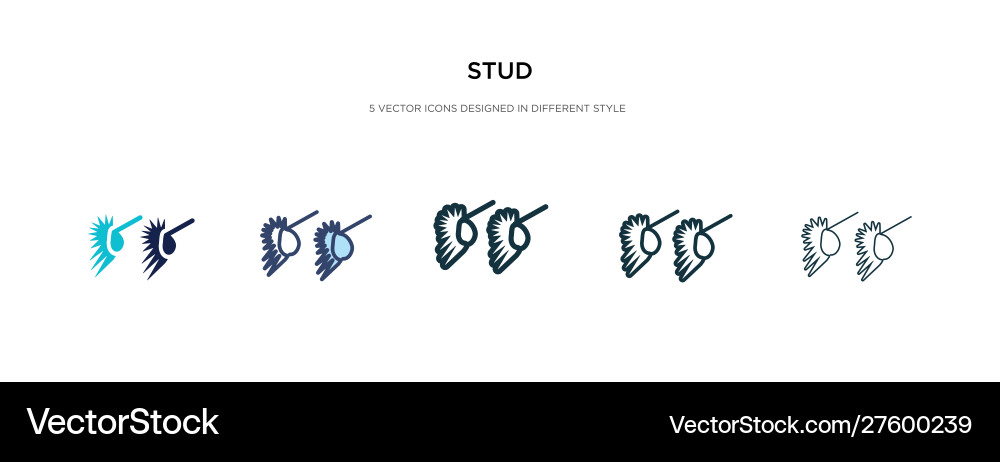 Stud icon in different style two colored Stud icon in different style two colored vector image