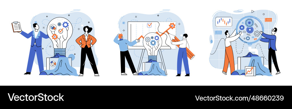 Team solving complex problems teamwork Team solving complex problems teamwork vector image