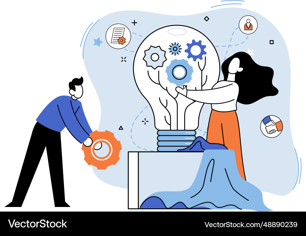 Team solving complex problems teamwork Team solving complex problems teamwork vector image
