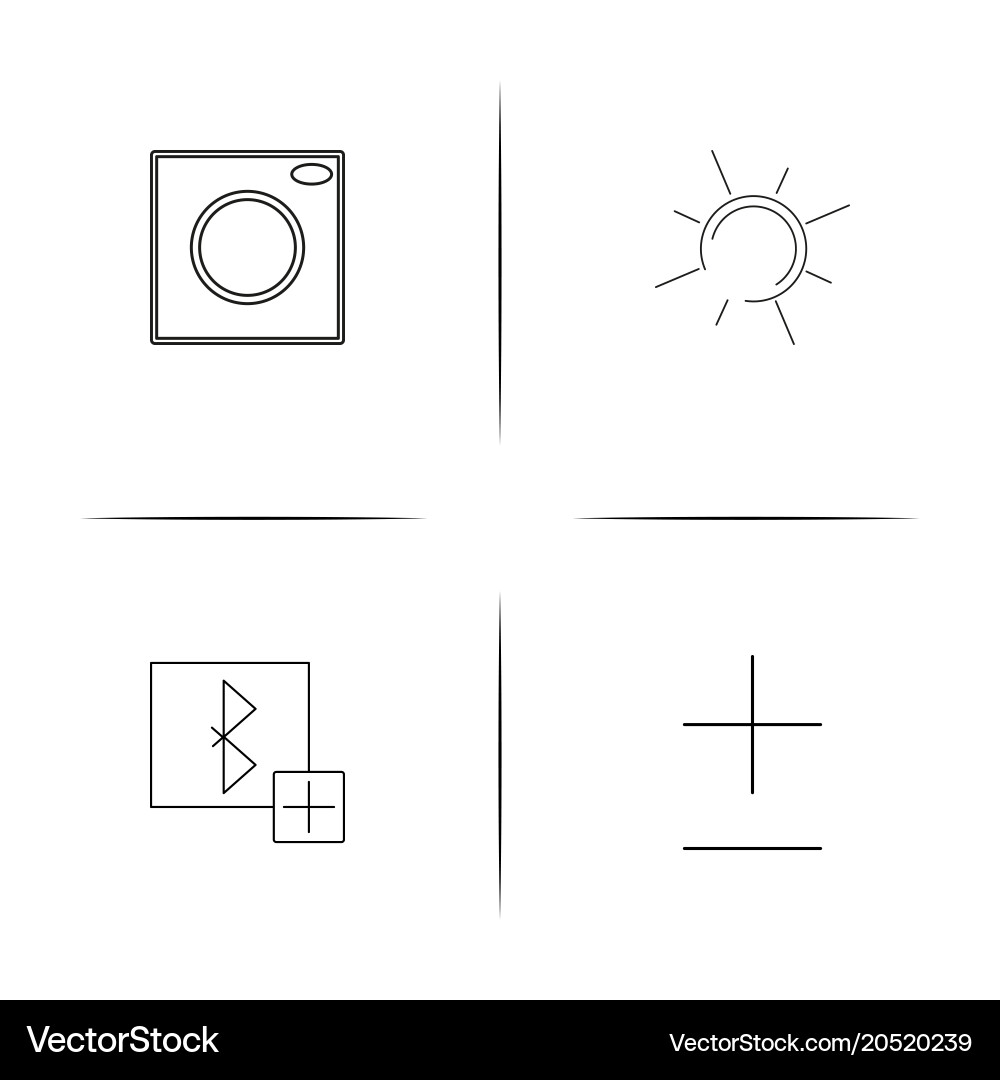User interface simple linear icons set outlined Vector Image