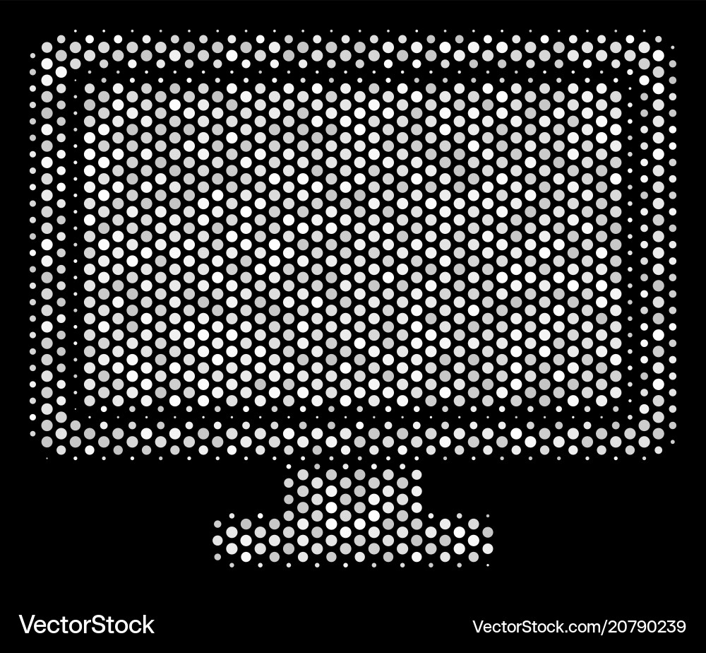 White pixel computer display icon vector image