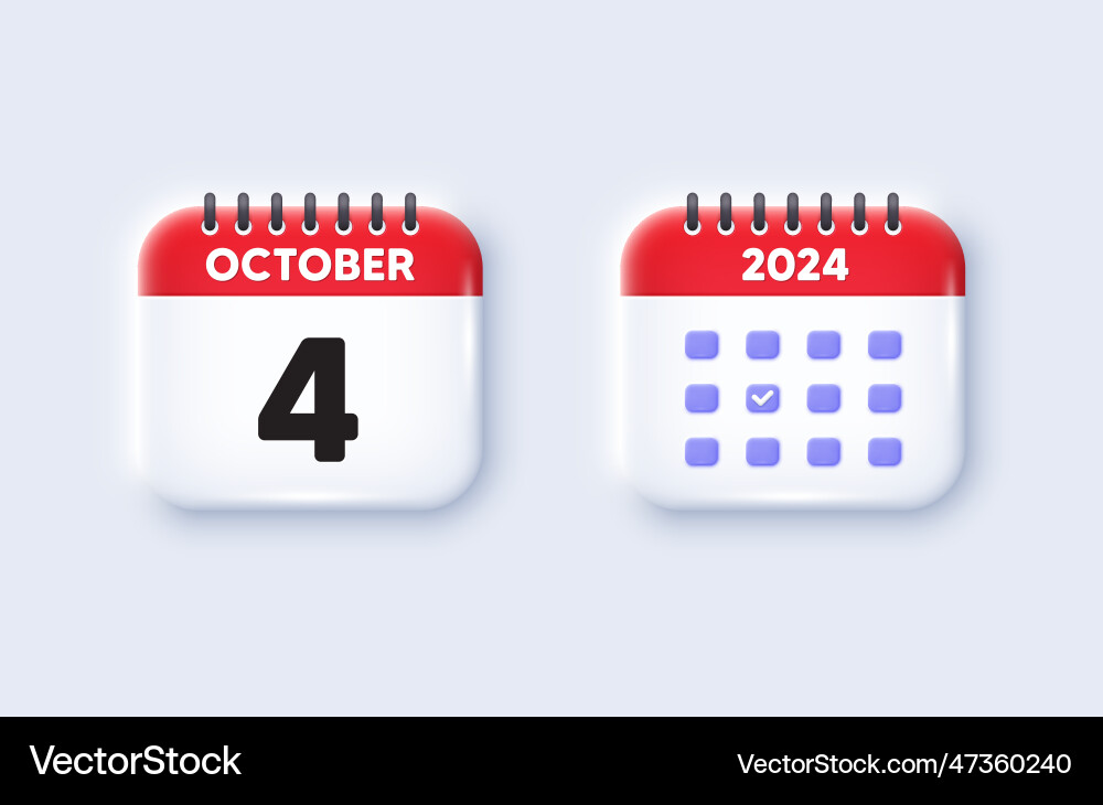 4th day of the month icon event schedule date Vector Image