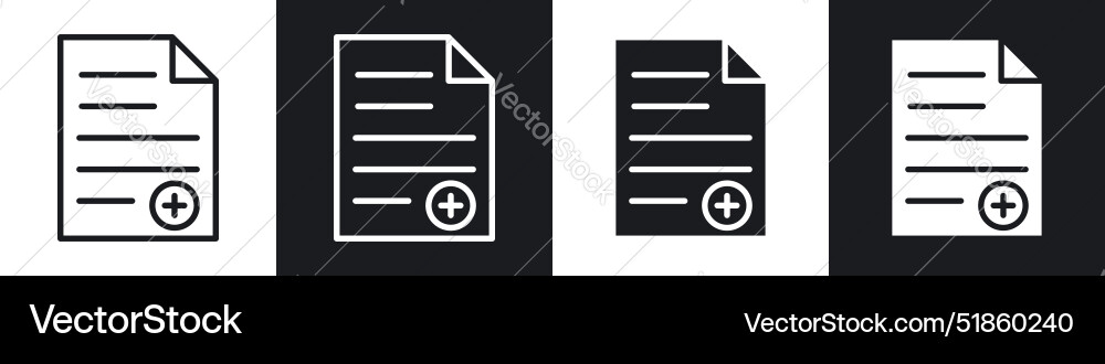 Add document liner and solid icon set in black vector image