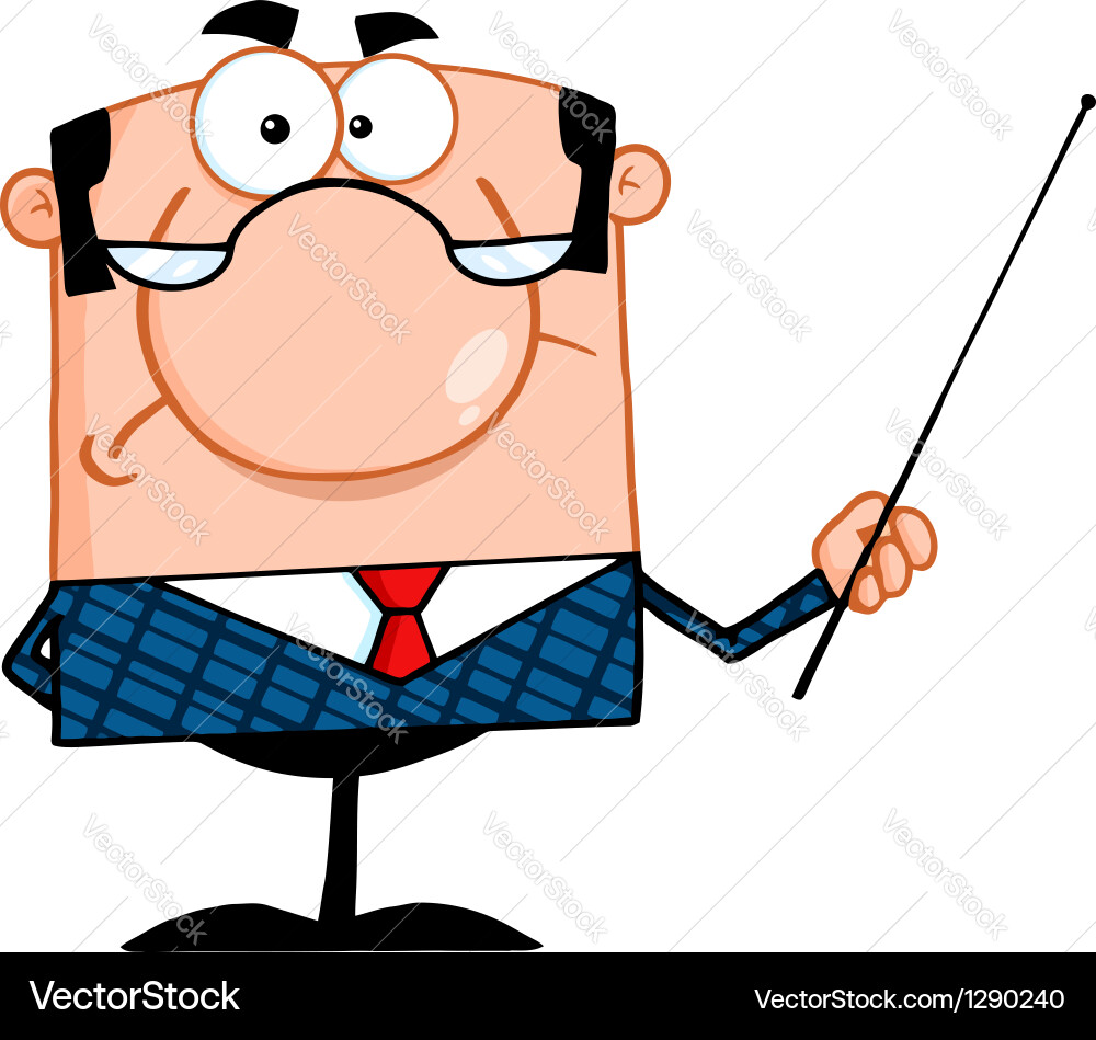 Angry business manager with pointer vector image