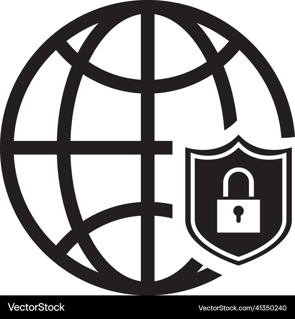 Browser with padlock vector image