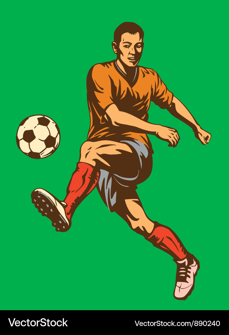 Dynamic Soccer Player in Action vector image