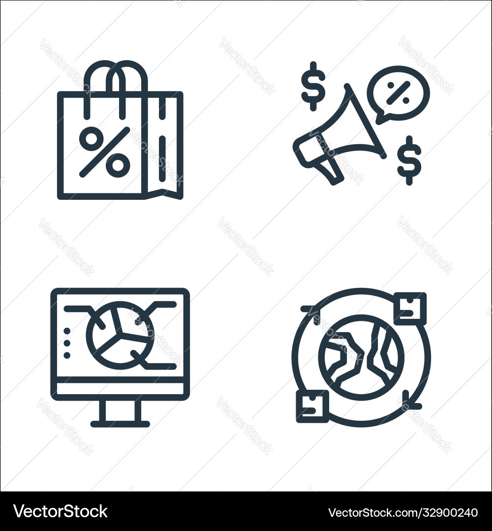 Ecommerce line icons linear set quality Ecommerce line icons linear set quality vector image