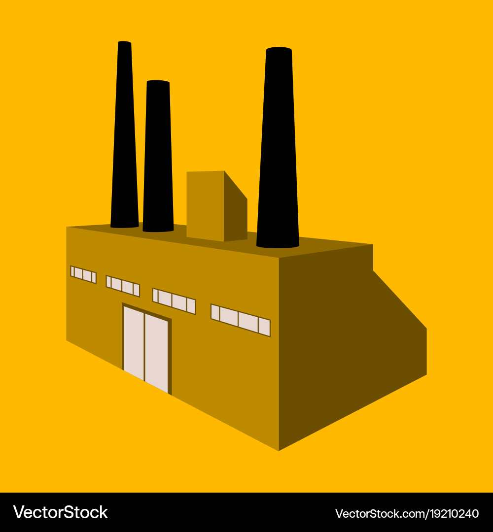 Factory building icon set in the flat style vector image