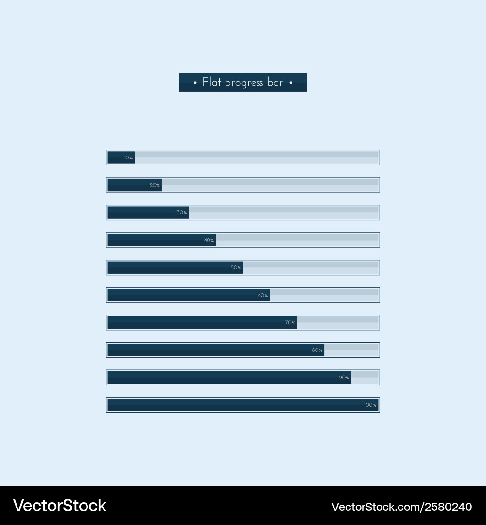 Flat Progress Bar Chart Vector Image