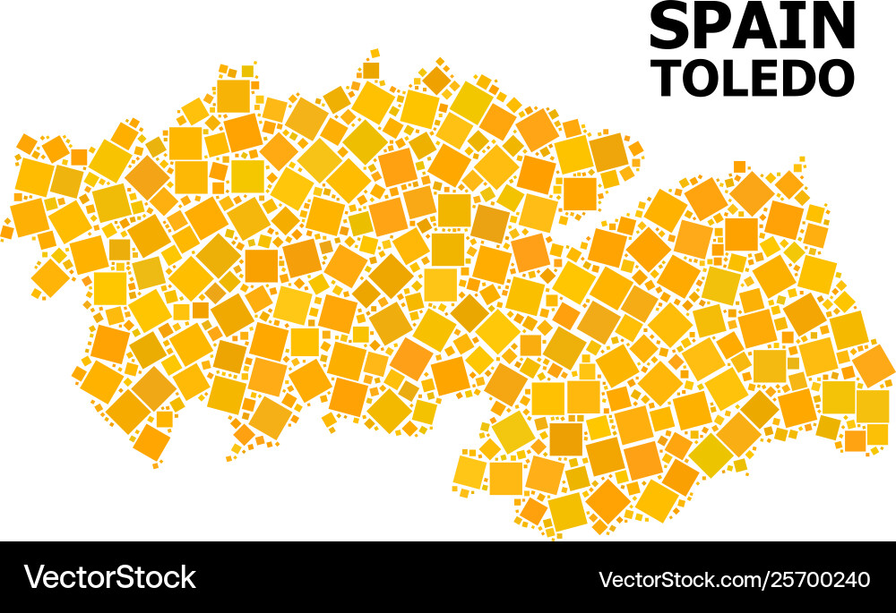 Golden rotated square pattern map toledo Vector Image
