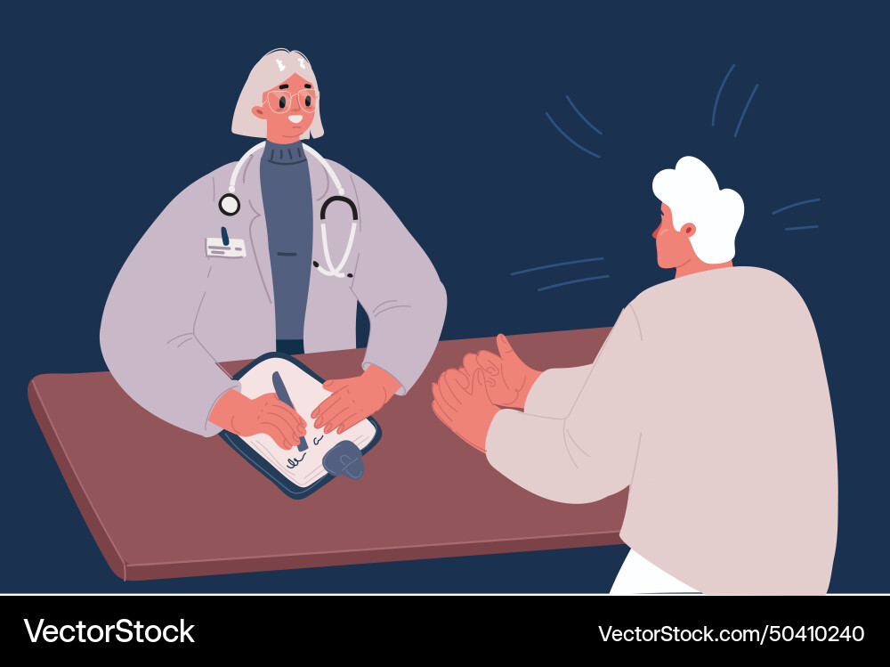 Man see doctor for check himself Royalty Free Vector Image