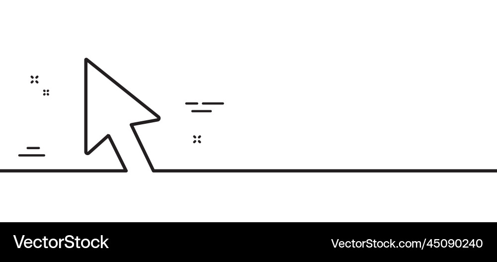 Mouse cursor line icon click action sign Mouse cursor line icon click action sign vector image