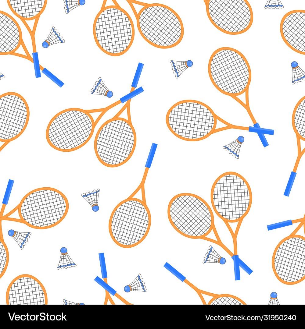 Seamless pattern with badminton rackets Seamless pattern with badminton rackets vector image
