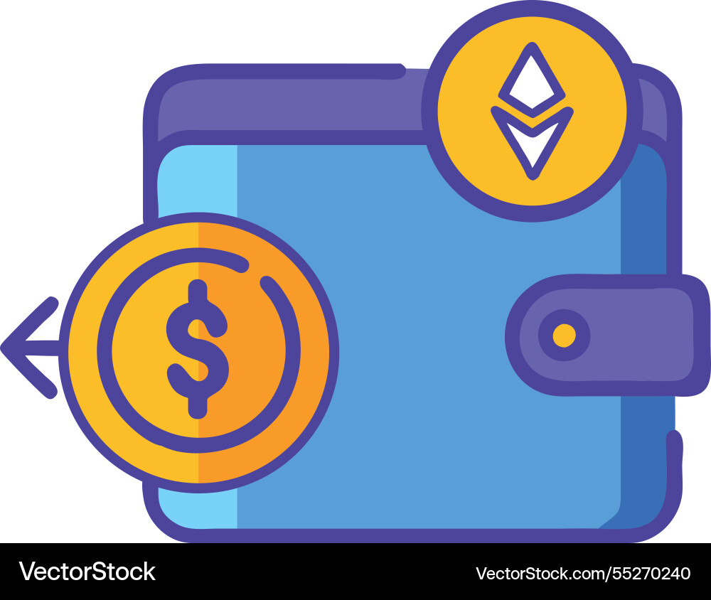 Secure cryptocurrency wallet with multiple vector image