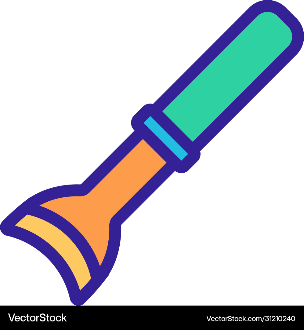 Semicircular chisel icon outline Vector Image