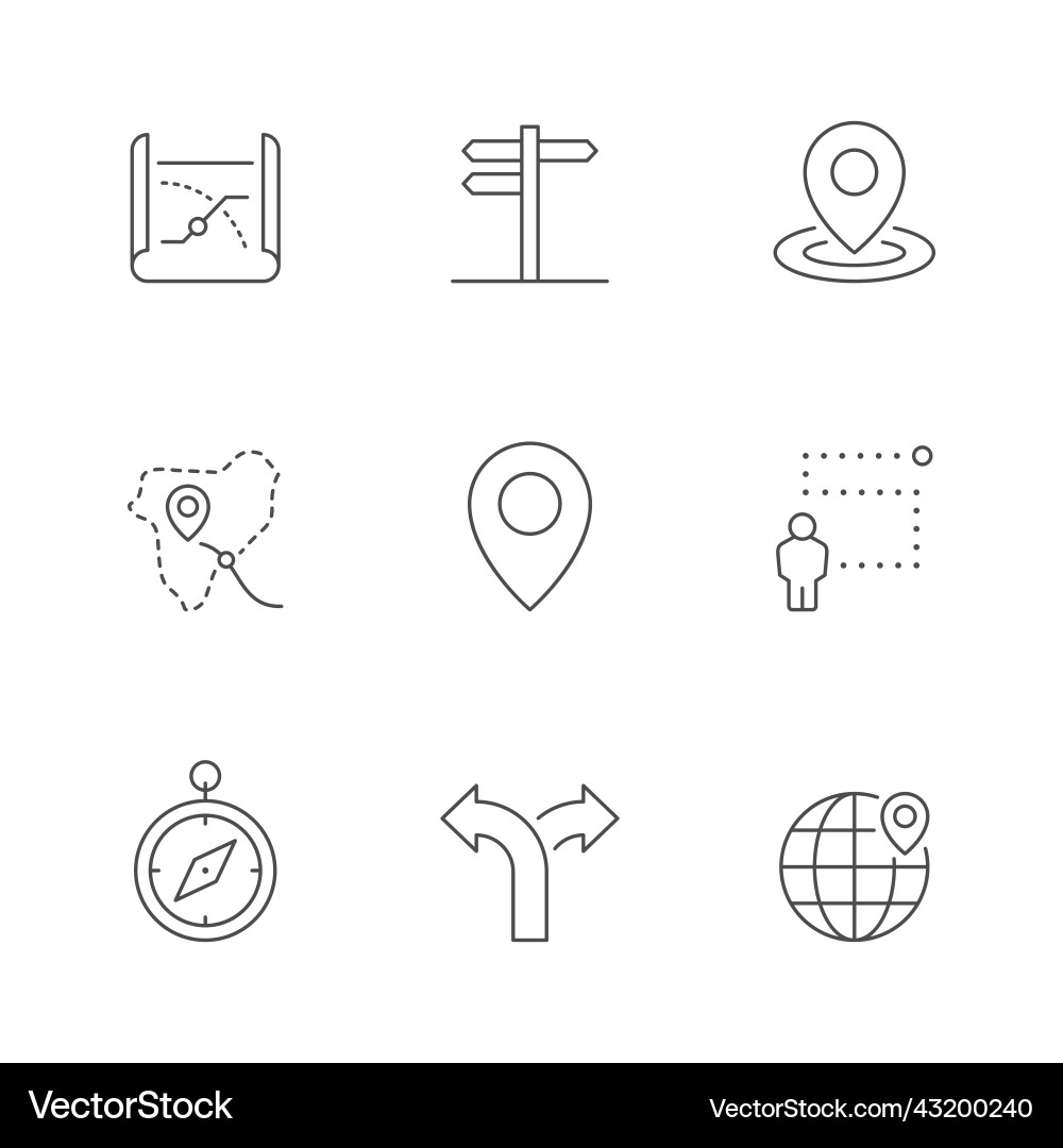 Set line icons of location Set line icons of location vector image