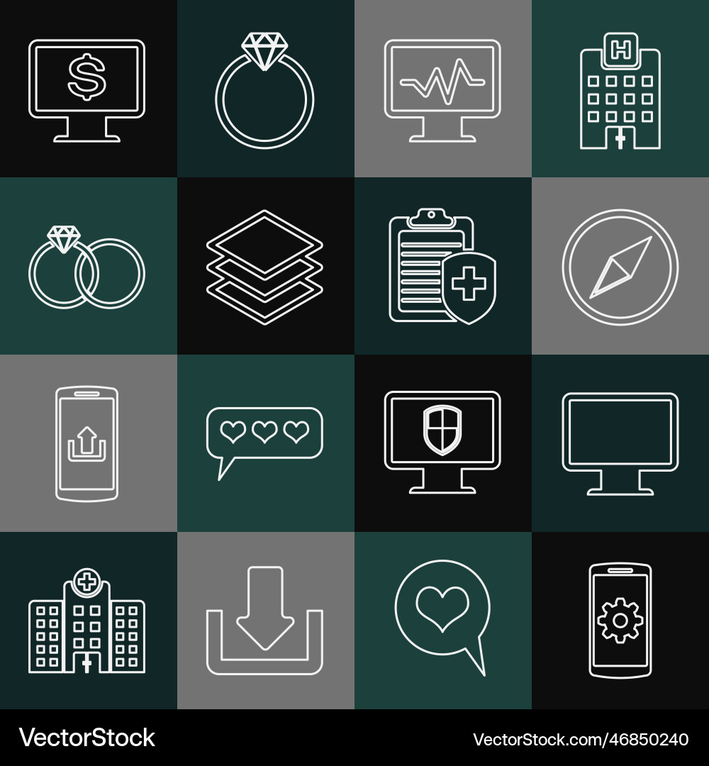 Set line setting on smartphone computer monitor Set line setting on smartphone computer monitor vector image