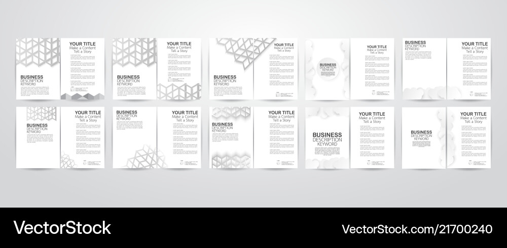 Set of flyer design with polygon structure Set of flyer design with polygon structure vector image