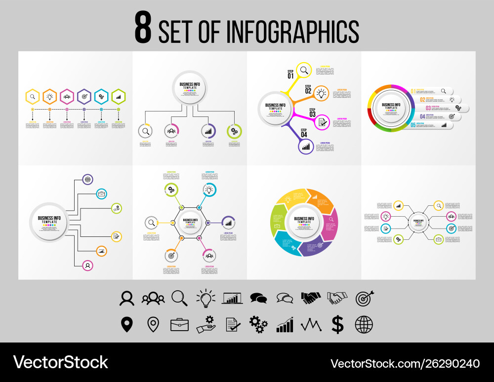 Set of infographics elements design template Vector Image