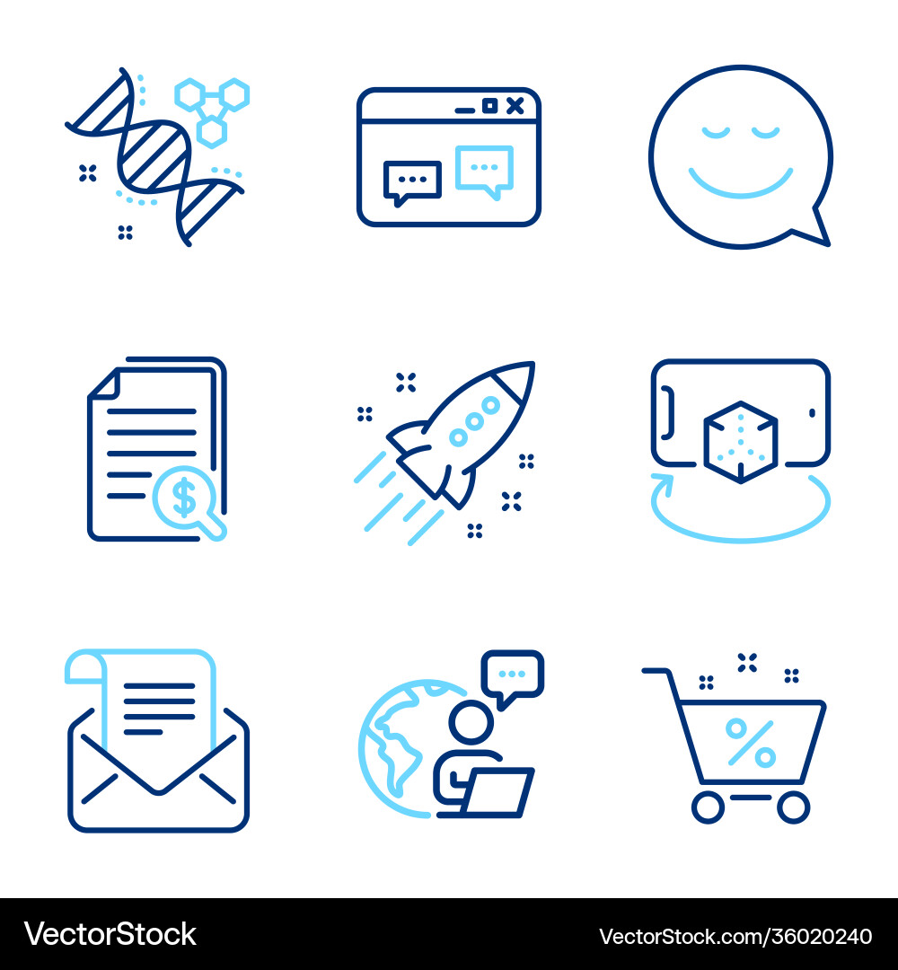 Technology icons set included icon as browser Technology icons set included icon as browser vector image