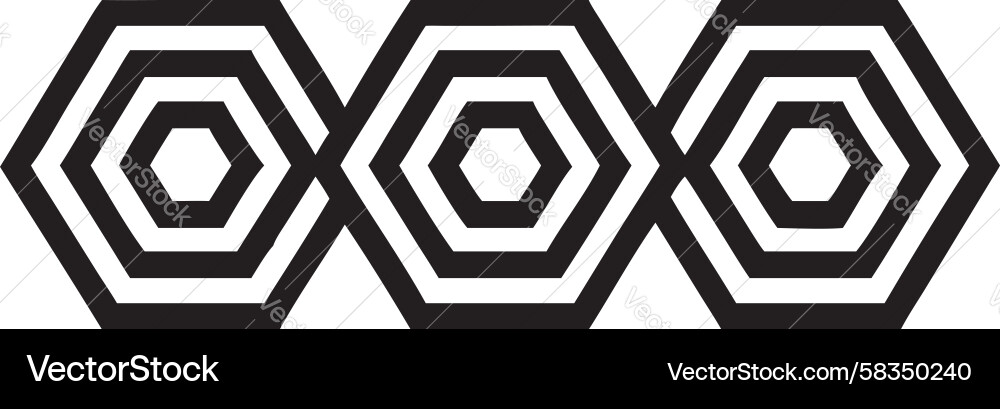 Triple Interlocking Hexagonal Pattern Vector Image