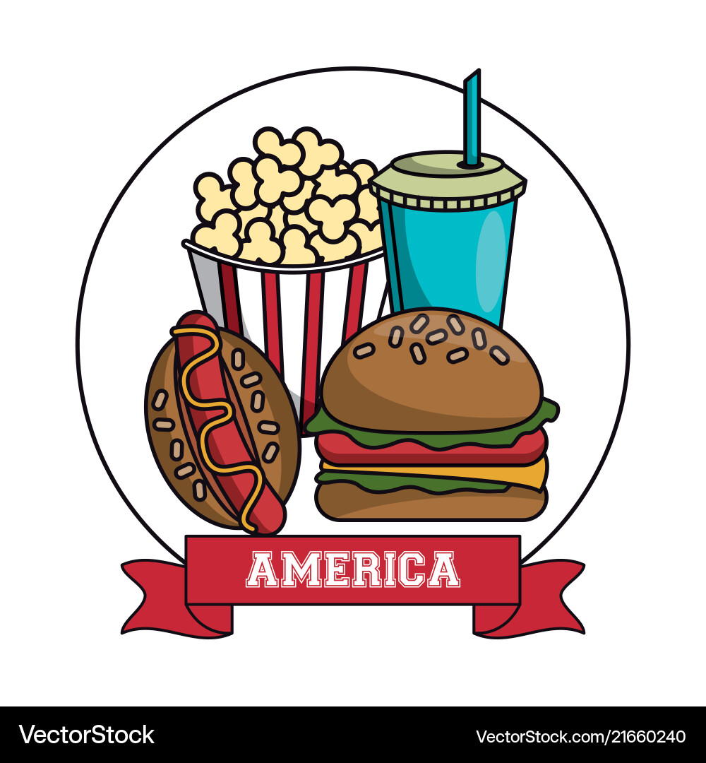 Usa fast food concept Usa fast food concept vector image