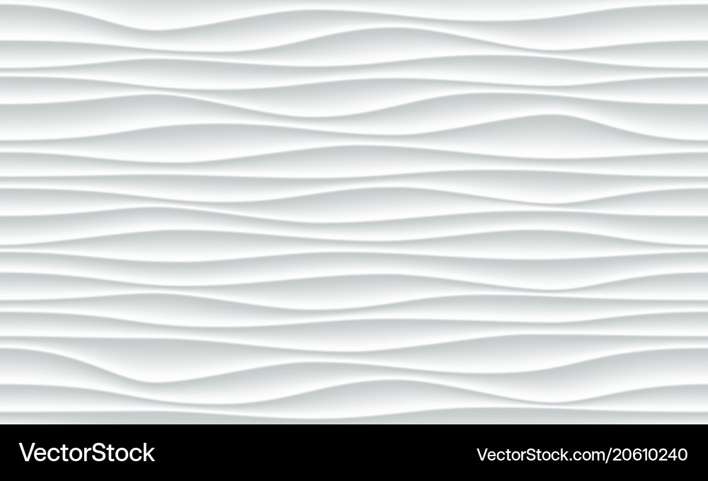 White 3D Wave Pattern Background vector image