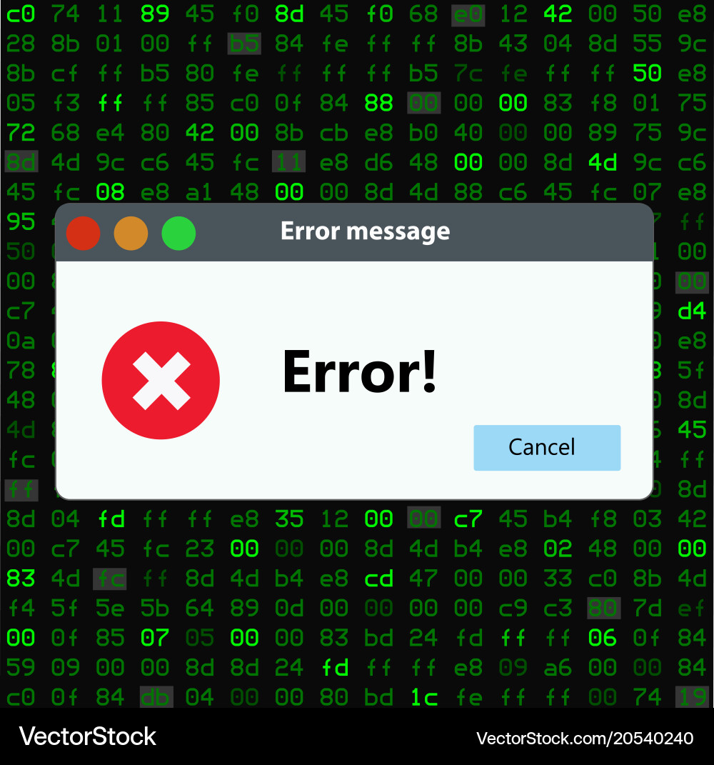 Window operating system error warning vector image