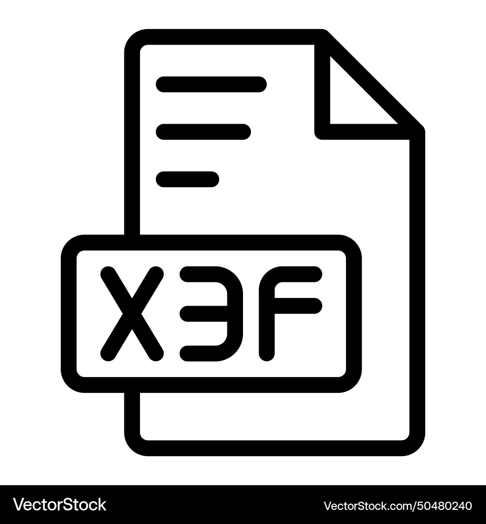 X3f icon outline style design image file X3f icon outline style design image file vector image