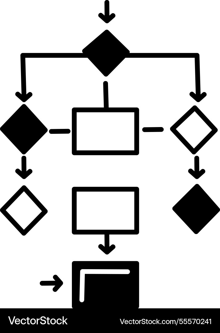 A hand drawn icon of an algorithm vector image