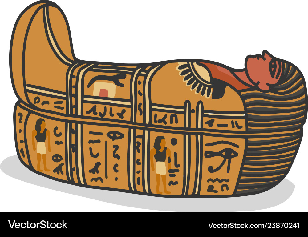 Ancient egyptian sarcophagus for pharaons mummy Ancient egyptian sarcophagus for pharaons mummy vector image
