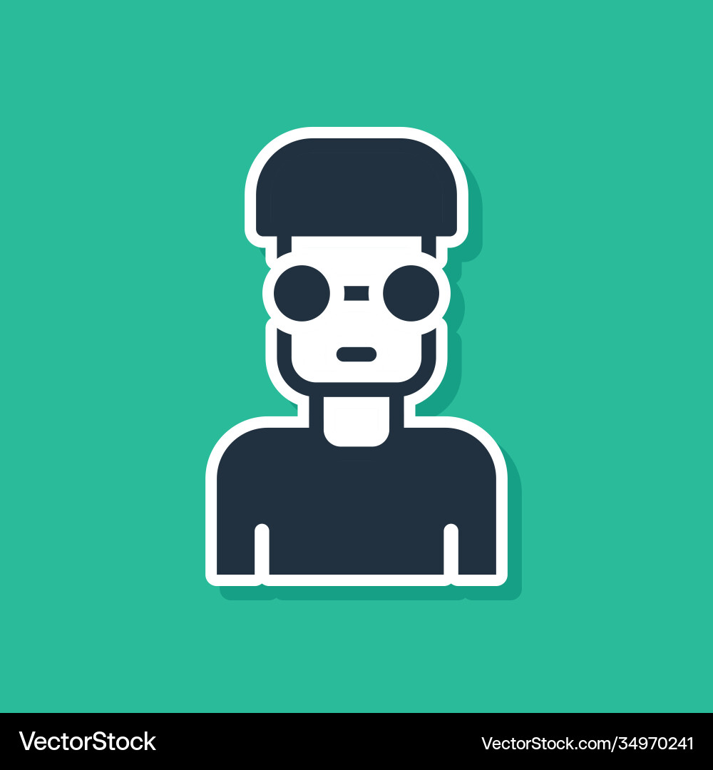 Blue nerd geek icon isolated on green background Blue nerd geek icon isolated on green background Vector Image