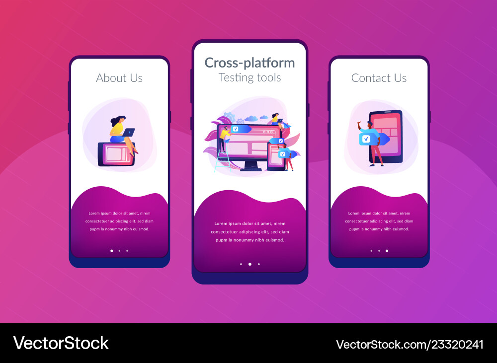Cross-platform software app interface template Cross-platform software app interface template vector image