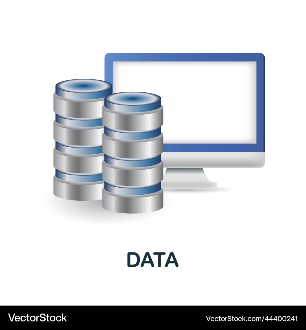 Data icon 3d from digitalization collection Vector Image