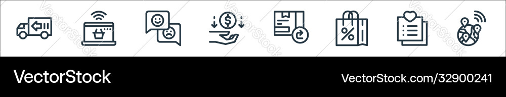 Ecommerce line icons linear set quality Vector Image