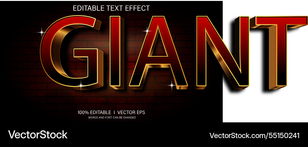 Giant 3d text effect with modern style design Giant 3d text effect with modern style design vector image