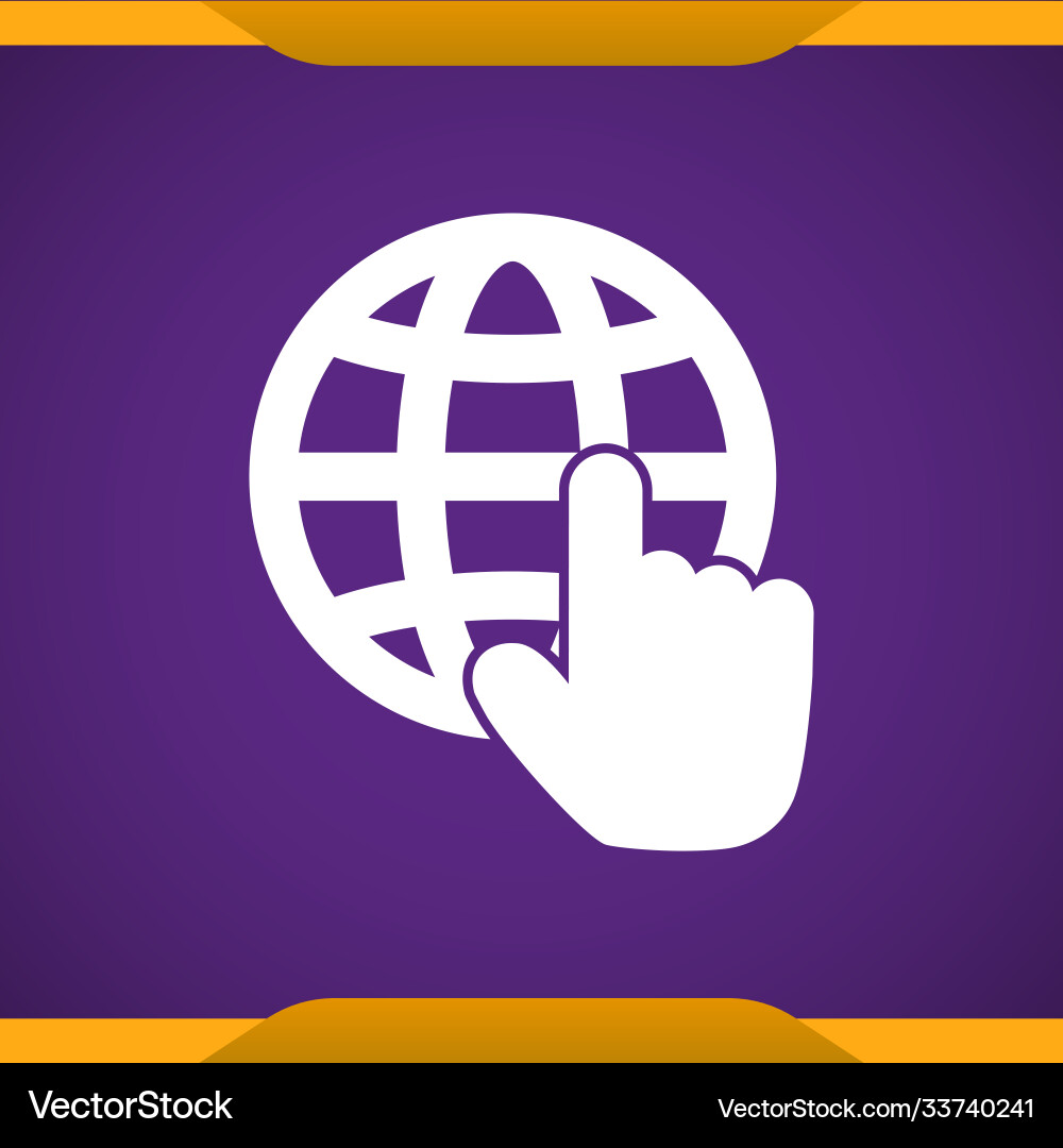 Globe cursor icon for web and mobile Vector Image