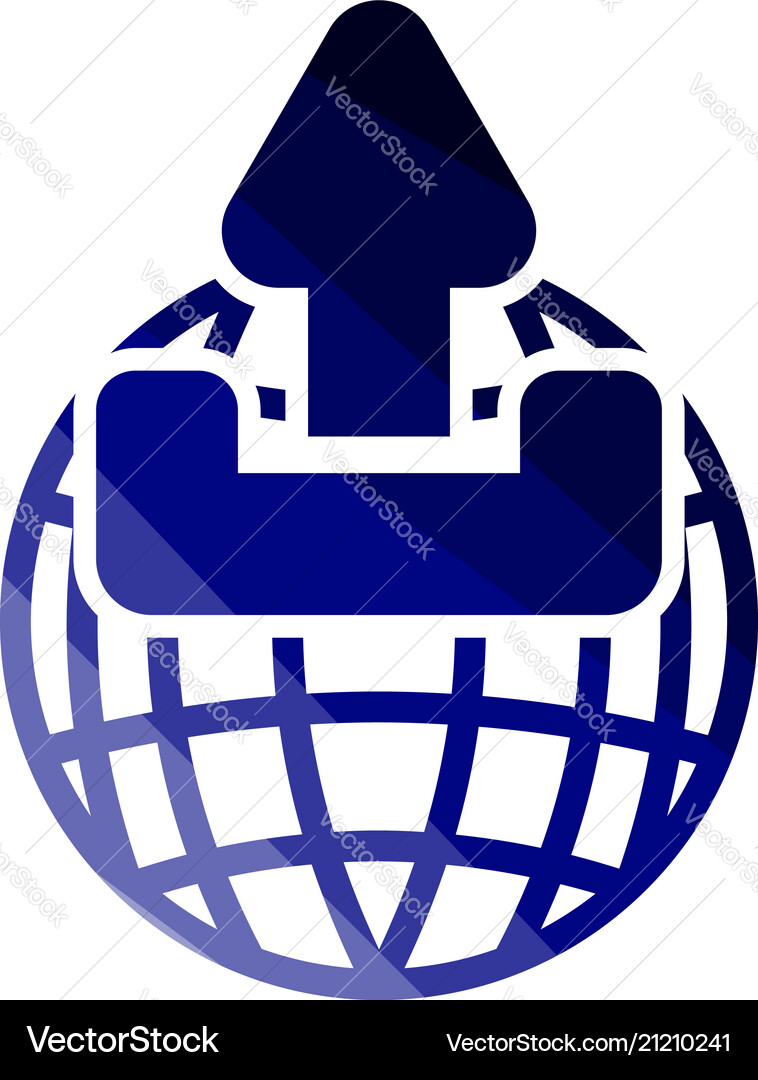 Globe with upload symbol icon Globe with upload symbol icon vector image