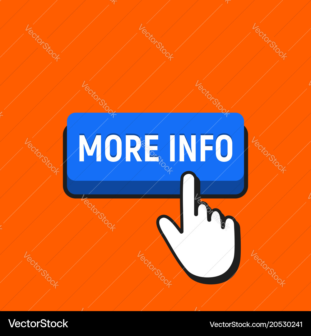 Hand Clicking 'More Info' Button vector image